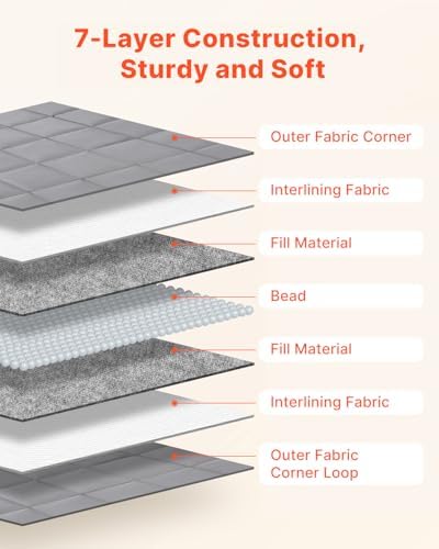 VEVOR Weighted Blanket 88 x 104 inch - King Size, 20 lbs Heavy Blanket with Cooling Glass Beads, Soft & Breathable for All-Season Use, Suitable for Adults 200-250 lbs, Ideal Gift Choice (Grey) - Image 3