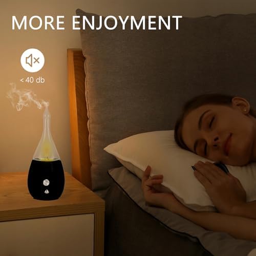 Lychee Essential Oil Diffuser Humidifiers, 7 Colors Light Setting, Quiet Diffuser, Small Aromatherapy Diffuser with Wood Grain Base for Home Bedroom Office Yoga Nice Gift - Image 5