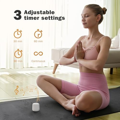 White Noise Machine | Paussion Long-Lasting Fast Charging Portable Travel Mini Sound Machine with 25 Soothing Sounds for Adults, Kids, and Babies | Auto Timer, Travel, Sleep, Baby, Fan - White - Image 6