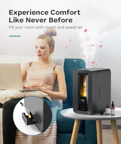 BREEZOME 6L Cool Mist Humidifier for Bedroom 50H Runtime 7-Color Mood Light - Image 4