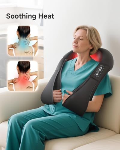Snailax Shiatsu Neck Massager with Heat, Deep Tissue Shoulder Back Massager - Image 3