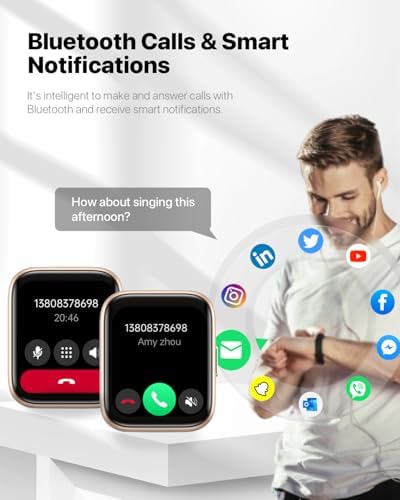 Smart Watch for Men Women - Answer/Make Calls/Quick Reply/AI Voice Assistant, 1.83" for Android iPhone Samsung Compatible IP68 Smartwatch Fitness Tracker Blood (Rose Gold+Wine Red, 1.9") - Image 6