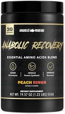 Anabolic Recovery, Essential Amino Acids, Post Workout Recovery, Premium Hydration, Build Muscle* (Peach Rings, 30 Servings) by AnabolicWarfare