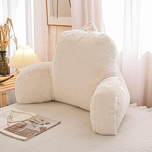 Aimuan Reading Pillow Bed Rest Wedge Adult Backrest Pillow with Arms Sitting in Bed Cushion Incline Rest Sleeping Pillow for Watching TV/Gaming/Relaxing, Ivory by AIMUAN