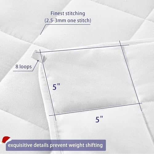 King Size Weighted Blanket for Adults (20 lbs, 80” x 87”, White) Cooling Heavy Blanket for Sleeping Perfect for 190-210 lbs, Breathable Blanket for Adults & Couple All Season, Machine Washable - Image 6