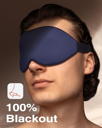 MABAO Sleep Mask for Side Sleeper, Eye Mask for Sleeping Women Men, Blue - Image 3