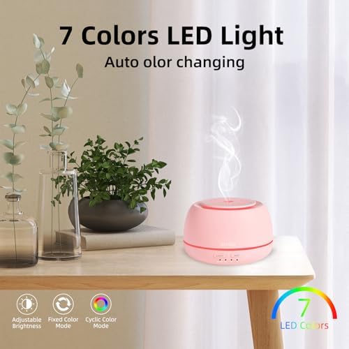 SEEDSEEL 300ML Aromatherapy Essential Oil Home Diffuser with 7 Color LED Light, Remote, 4 Timers, Auto-Off for Office, Bedroom, Yoga - Image 4