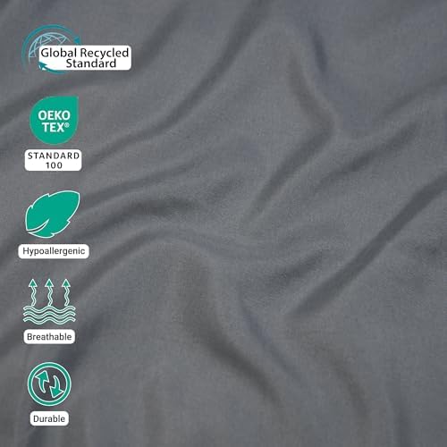 ZPECC Bulk Flat Sheets Only Queen Size 6 Pack, Easy Sort Top Bed Sheet by Color-Coded Label, Soft Durable Brushed Microfiber Fabric Hotel Airb&bs Essentials for Hosts, 90"x102", Dark Gray - Image 4
