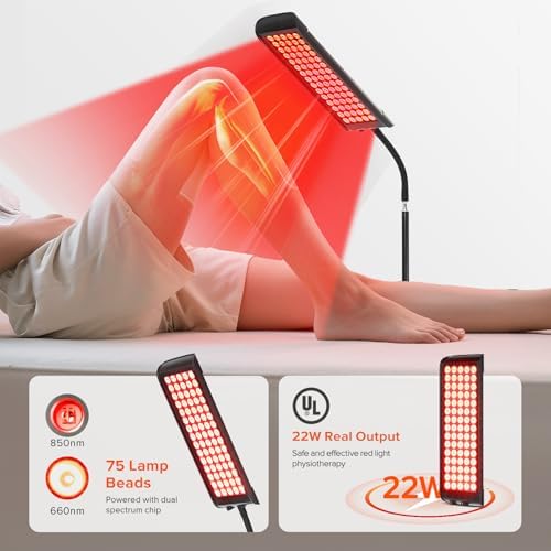 Red Light Therapy for Face and Body, GMOWNW Infrared Light Therapy Lamp with Stand, 660nm Red Light and 850nm Near Infrared Light Therapy Device for Face Knee Body, Skin Care at Home - Image 3