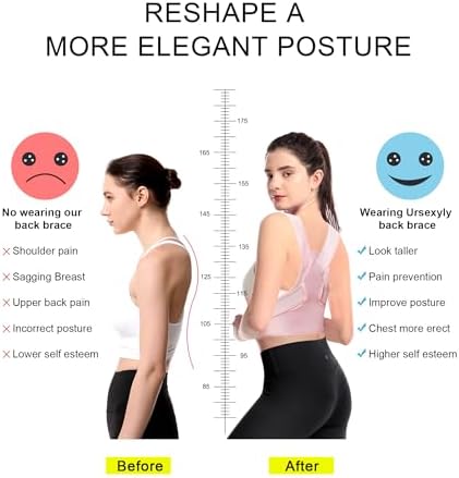 URSEXYLY Posture Corrector for Women and Men Adjustable Upper Back Brace Breathable Spine Support-Neck, Shoulder, Clavicle, Back Relief (XL/2XL, Pink) - Image 5