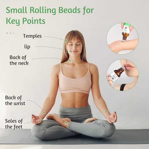 RAJOSEE 5 Pcs Castor Oil Roll on Set, Certified Organic Castor Oil Rolling for Skin Waist Back Leg Lip Eyebrow Hair, Cold Pressed Essential Oil in Glass Bottle - Image 5