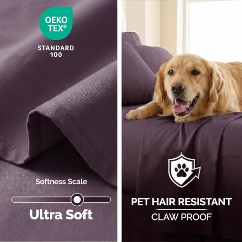 Queen Flat Sheets Only 2 Pack Microfiber Oversized Hotel Quality Purple - Image 4