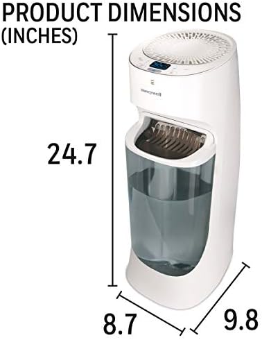 Honeywell Top Fill Tower Humidifier, Digital Humidistat, White – Cool Moisture Humidifier for Bedroom, Home or Office with Space Saving Tower Design Large - Image 3
