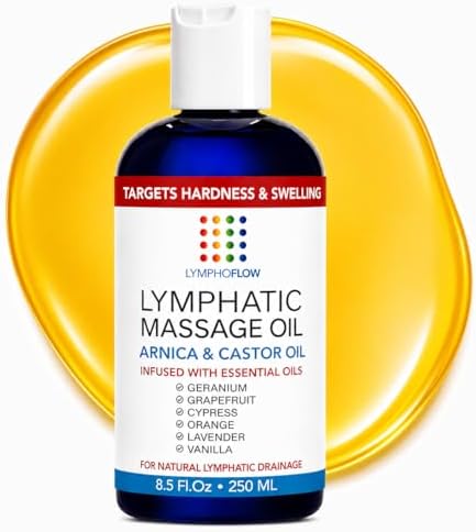 Lymphatic Drainage Massage Oil for Massage Therapy, Arnica & Castor, 8.5 Oz by BruizexTheUltimateRecoveryMust-Have
