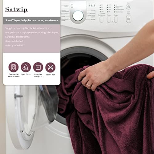 Satwip Weighted Blanket 20lbs Queen Size Fuzzy Warm Flannel Throw Blanket with Soft Breathable Sanded, 60 x 80 inches, Red Pink - Image 7