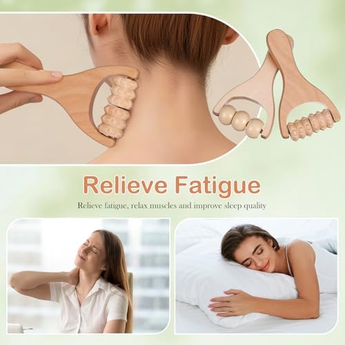 Ciieeo 4pcs Wooden Massage Roller Set, Full Body Massage Roller Tool for Hand, Foot Leg Recovery, Home Self Tools - Image 5