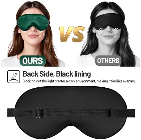 Silk Sleep Mask for Sleeping, Blackout Eye Mask with Adjustable Strap - Image 4