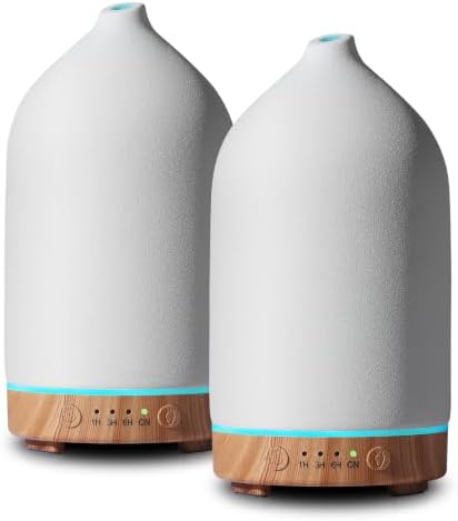 Gooamp 200ML Ceramic Essential Oil Diffuser for Home, Stone Diffuser 2 Pack by Gooamp