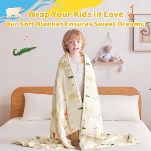 anfie Weighted Blanket (36"x48" 3lbs) Weighted Blanket Cooling Blanket,Throw Size Breathable Blanket with Premium Glass Bead(Beige Animal) - Image 3