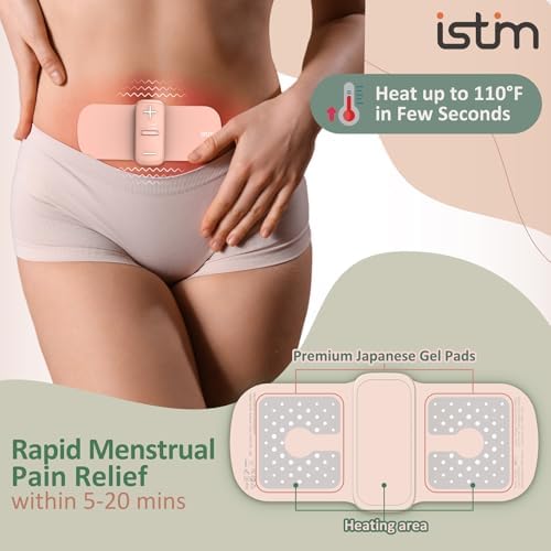 iStim S1 Wireless TENS Unit for Menstrual Relief – Period Pain Relief Device for Period Cramps and Back Pain, TENS Machine with Heat, Rechargeable Drug-Free TENS Massager with Japanese Gel Pads - Image 2