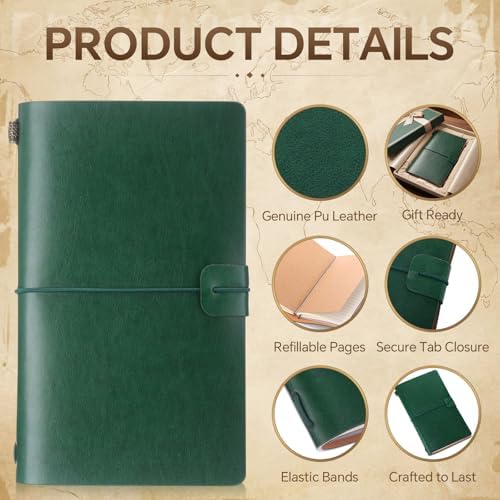 Sabary 24 Pcs Standard Size Refillable Leather Journal Bulk, Deep Color - Image 4