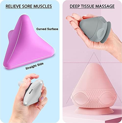 Manual Massage Ball Set, 2 PCS Deep Tissue Trigger Point Massage Myofascial Release Balls, Silicone Physical Therapy Balls, Massage Therapy Tools for Deep Muscles, Sore Muscles, Muscle Knots (Pink) - Image 4