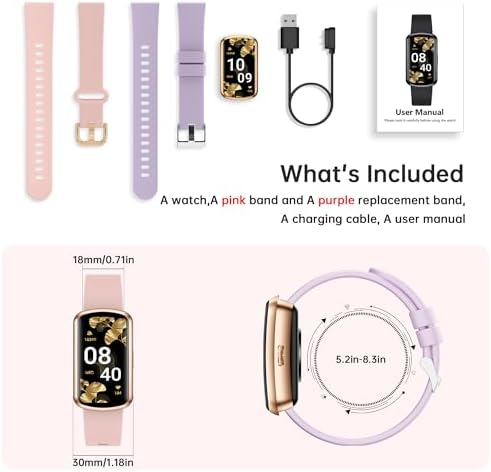 Health Fitness Tracker with 24/7 Heart Rate, Smart Watch with Blood Pressure and Blood Oxy-gen Monitor, Bulit-in 120+ Sport Mode, Sleep Tracking Waterproof Activity Tracker for Women Men - Image 7