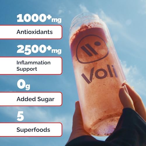 Voli Muscle Recovery Post Workout Drink Mix Packets | + Superfoods Curcumin, Tart Cherry, Ginger & Glutathione | Leg Cramp & Inflammation Support | No Added Sugar, 15 Count, Pacific Pomegranate - Image 5