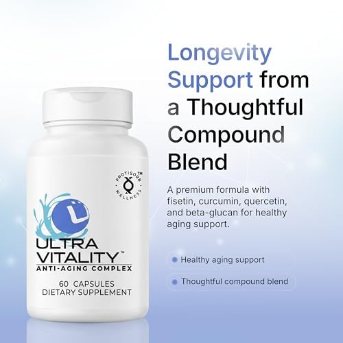 UltraVitality Longevity Support Formula – Fisetin, Curcumin, Quercetin & Beta-Glucan – Supports Cellular & Cognitive Health Healthy Aging – 60 Capsules - Image 2
