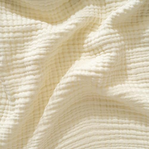 Muslin Blanket - Pure 100% Turkish Cotton Airy Soft Light Versatile Gauze Throw Blanket for Bed, Couch, Sofa (Natural, Throw Size (50" x 66" inch)) by RAYMETEKSTIL