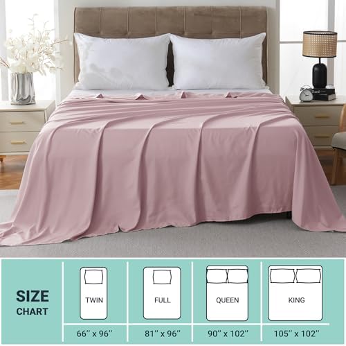 ZPECC Bulk Flat Sheets Only Queen Size 6 Pack, Easy Sort Top Bed Sheet by Color-Coded Label, Soft Durable Brushed Microfiber Fabric Hotel Airb&bs Essentials for Hosts, 90"x102", Pink - Image 5