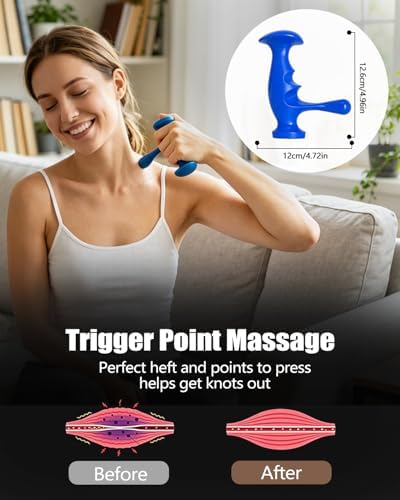 Abnaok Trigger Point Massage Tool for Deep Tissue, 3PCS Fascia Release Tools Set, Thumb Saver Massage Tool for Full Body Pain Relief, with 3-Legged Massage Knobs, Stress Relief - Image 3