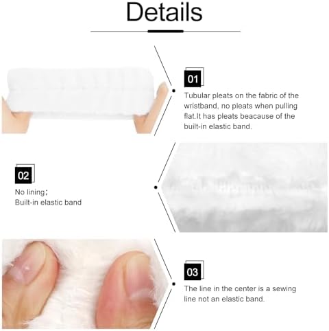 WHAVEL 6PCS Spa Headband and Wristbands Set, Face Wash Headband Wrist Bands for Washing Face Makeup Skincare Hair Band Skin Care Accessories Tools - Image 6
