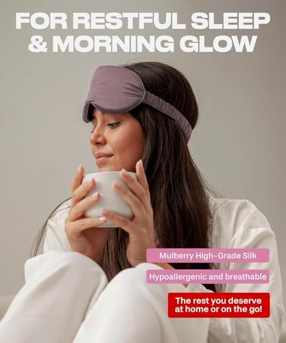 SUNDAYSILKS™ 3D Contoured Silk Sleep Mask | Padded Silk Eye Mask with Eye Cups for Lash Extensions | Blackout, Organic for Women & Men, Perfect for Travel, Slip-Free Deep Sleeping, Antifaz para Dormir - Image 6