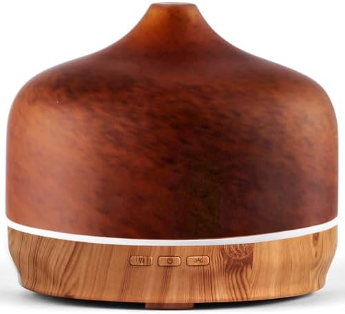 Porseme 500ml Glass Essential Oil Diffuser Aromatherapy Ultrasonic Cool Mist Humidifier 15-21 Running Hours Waterless Auto-Off Air Diffusers for Sleeping Yoga Working Spa(Caramel) by Porseme