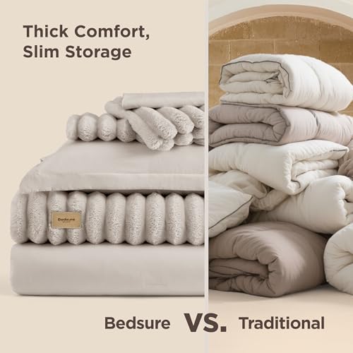 Bedsure Gentlesoft™ 2-in-1 King Size Comforter Set and Detachable Fluffy Blanket, Pink Bedding Set for All Season Use, Detachable Design for Space Saving (Includes 2 Pillow Shams, 2 Pillowcases) - Image 6