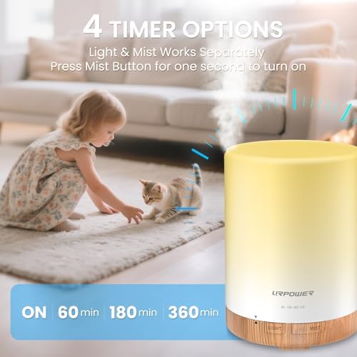 URPOWER 300mL Essential Oil Diffuser Ultrasonic Aromatherapy Diffuser - Image 4