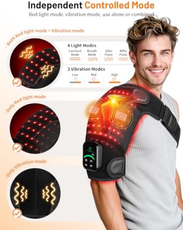 100 LEDs Red Light Therapy for Shoulder with Heat & Massage - Image 7