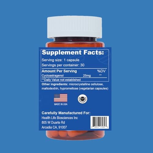 CAW Hypersorption Cycloastragenol 98% 25mg 30 Caps | Telomere Support Anti-Aging | Cell Health Immune Booster | Enteric-Coated Capsules (6 Bottles) - Image 3