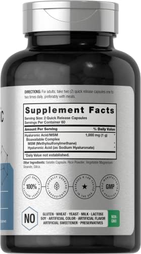 Horbäach Hyaluronic Acid with MSM | 1000 mg | 120 Capsules - Image 2