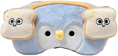 PERFECTSIGHT Sleep Eye Masks, Cute Penguin Sleep Eye Cover Lightweight Adjustable Eyeshade Mask Cover for Women Kids Girls Sleep Travel Nap, Toast Headphone by PERFECTSIGHT