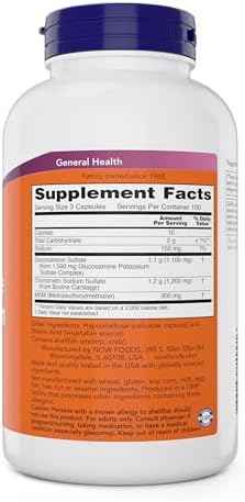 Now Glucosamine & Chondroitin with MSM, 300 Capsules (Pack of 2) - Image 2