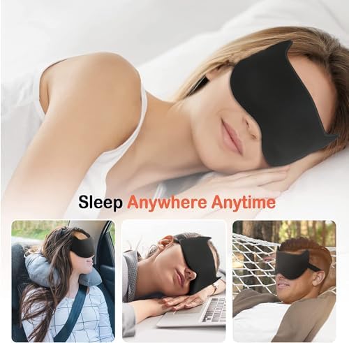 Cute Sleep Eye Mask for Kids, 3D Contoured Cup Sleeping Mask & Blindfold, Concave Molded Night Sleep Mask, Block Out Light, Soft Comfort Eye Shade Cover for Travel Yoga Nap,KD - Image 6