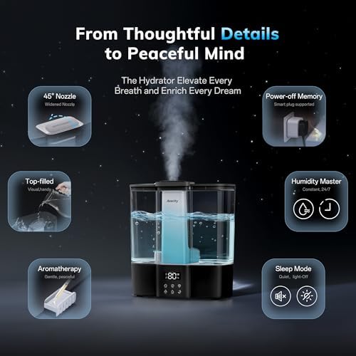 AEOCKY Geek-Level Ultrasonic Humidifier, 4L Top-Fill Cool Mist Diffuser - Image 5
