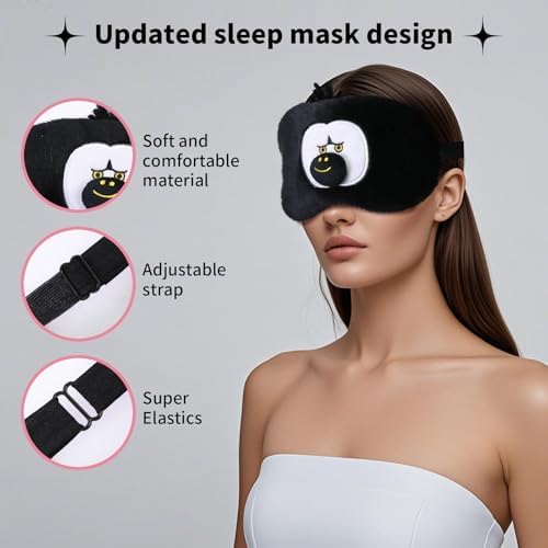 PERFECTSIGHT Sleep Eye Masks, Cute Sleep Eye Cover Lightweight Adjustable Eyeshade Mask Cover for Women Men Kids Girls Sleep Travel Nap, Orang - Image 5