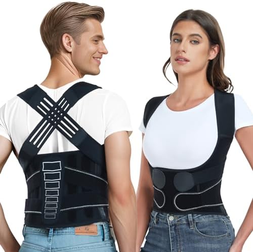 Back Brace Posture Corrector for Women and Men with Spine Vertical Alignment System, Lower Back Pain Relief, Back Straighter Instant Posture Corrector - Scoliosis (Black, Large (Waist 40"-47")) by ENTHRA