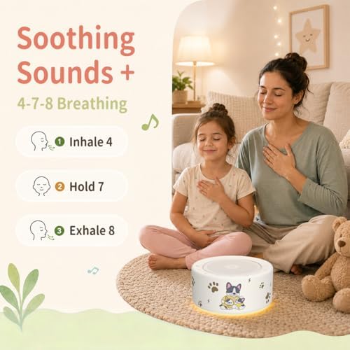 Kipcush White Noise Machine for Baby & Adults, Sleep Sound Machine with 30 Soothing Sounds, 8-Color Night Light, Memory Function, White Noise for Sleeping, Nursery, Office, Travel, Relaxation - Image 4