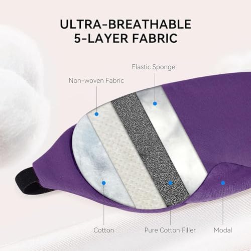 Mavogel Cotton Sleep Eye Mask, Breathable Light Blocking Sleep Mask - Image 6