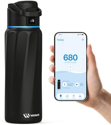 WaterH BOOST Smart Water Bottle Tracker with Reminder to Drink Water, 32oz by WATERH