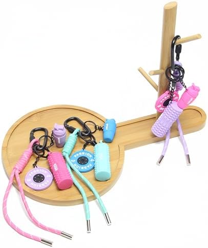 15PCS Fitness Yoga Keychain Set, Gym Accessories with Weight Plate Bottle Large Foam Roller Loops Clips for Keys Bags - Image 2